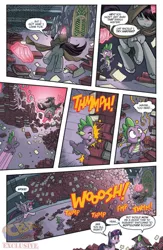 Size: 864x1328 | Tagged: safe, artist:tonyfleecs, derpibooru import, idw, shadow lock, spike, twilight sparkle, twilight sparkle (alicorn), alicorn, dragon, pony, unicorn, from the shadows, spoiler:comic, spoiler:comic51, book, comic, female, library, magic, magic aura, male, mare, official comic, preview, speech bubble, stallion, telekinesis, twilight's castle, twilight's castle library