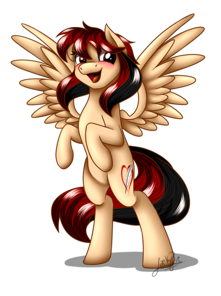 Size: 1120x1500 | Tagged: safe, artist:jack-pie, derpibooru import, oc, oc:jack pie, unofficial characters only, pegasus, pony, cute, female, mare, ocbetes, open mouth, rearing, simple background, smiling, solo, spread wings, transparent background