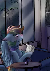 Size: 1000x1414 | Tagged: artist:brainiac, blushing, bust, derpibooru import, love letter, portrait, rainbow dash, safe, solo