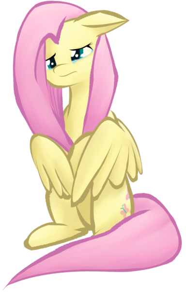 Size: 608x951 | Tagged: safe, artist:krynnymuffin, derpibooru import, fluttershy, crying, cute, floppy ears, looking down, sad, shyabetes, simple background, sitting, solo, teary eyes, transparent background