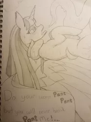 Size: 1280x1707 | Tagged: suggestive, artist:tracerpainter, derpibooru import, twilight sparkle, twilight sparkle (alicorn), alicorn, pony, blushing, neck hold, panting, slimy, tentacles, traditional art