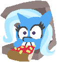 Size: 114x125 | Tagged: safe, artist:threetwotwo32232, derpibooru import, trixie, pony, unicorn, eating, female, food, mare, pizza, pizza box, solo