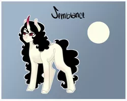 Size: 900x720 | Tagged: safe, artist:cloudberri, derpibooru import, oc, oc:semblance, unofficial characters only, pony, unicorn, curved horn, female, mare, offspring, parent:king sombra, parent:pinkie pie, parents:sombrapie, reference sheet, solo