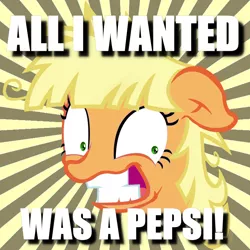 Size: 894x894 | Tagged: applejack, derpibooru import, image macro, insanity, institutionalized, lyrics, meme, pepsi, reference, safe, shrunken pupils, snapplejack, soda, solo, song reference, suicidal tendencies, text, twilight snapple, twilight sparkle