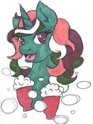 Size: 297x392 | Tagged: safe, artist:skypinpony, derpibooru import, fizzy, g1, simple background, solo, traditional art, white background