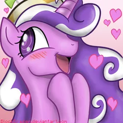 Size: 1000x1000 | Tagged: safe, artist:blockeraser, derpibooru import, screwball, alicorn, pony, blushing, cute, heart, hnnng, open mouth, pretty princess, smiling, solo, squee