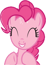 Size: 1644x2334 | Tagged: safe, artist:cyanlightning, derpibooru import, pinkie pie, pony, gauntlet of fire, animated, clapping, clapping ponies, cute, diapinkes, eyes closed, female, gif, mare, simple background, smiling, solo, transparent background, vector