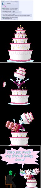 Size: 994x4525 | Tagged: semi-grimdark, artist:sersys, derpibooru import, princess celestia, sonata dusk, oc, oc:anon, alicorn, human, pony, equestria girls, /mlp/, 4chan, absurd resolution, abuse, birthday cake, blood, burst, cake, cakelestia, chestburster, colored, drawthread, food, funny, funny as hell, majestic as fuck, make some friends, middle finger, oh 4chan never change, popping, simple background, sonatabuse, vulgar