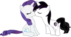 Size: 4370x2252 | Tagged: safe, artist:barrfind, derpibooru import, rarity, oc, oc:barrfind, pony, unicorn, absurd resolution, canon x oc, eyes closed, female, kissing, male, rarifind, shipping, simple background, straight, transparent background, vector