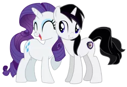 Size: 3768x2573 | Tagged: safe, artist:barrfind, derpibooru import, rarity, oc, oc:barrfind, pony, unicorn, canon x oc, cuddling, female, male, rarifind, shipping, simple background, smiling, snuggling, straight, transparent background, vector