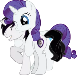 Size: 3124x3036 | Tagged: safe, artist:barrfind, derpibooru import, rarity, oc, oc:barrfind, canon x oc, cutie mark, eyes closed, female, hug, kissing, male, rarifind, shipping, simple background, smiling, straight, transparent background, vector
