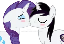 Size: 1024x710 | Tagged: safe, artist:barrfind, derpibooru import, rarity, oc, oc:barrfind, blushing, canon x oc, eyes closed, female, kissing, love, male, rarifind, shipping, simple background, straight, transparent background, vector, watermark