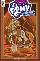 Size: 1054x1600 | Tagged: artist:brendahickey, cover, derpibooru import, idw, lava, legends of magic, rockhoof, safe, solo, spoiler:comic, spoiler:comiclom2, valknut, viking, volcano