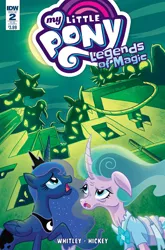 Size: 1054x1600 | Tagged: canterlot castle, cover, curved horn, derpibooru import, idw, legends of magic, mistmane, old, princess luna, safe, spoiler:comic, spoiler:comiclom2