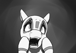 Size: 750x525 | Tagged: safe, artist:keeponhatin, derpibooru import, oc, oc:air liner, unofficial characters only, original species, plane pony, pony, animated, gif, monochrome, plane, screaming, solo