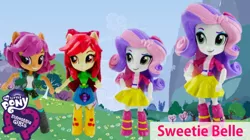 Size: 736x412 | Tagged: safe, derpibooru import, apple bloom, scootaloo, sweetie belle, equestria girls, clothes, custom, cutie mark crusaders, doll, equestria girls minis, irl, photo, skirt, toy