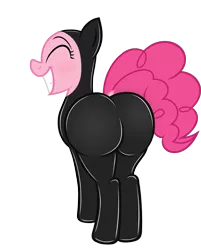 Size: 4820x6000 | Tagged: absurd resolution, artist:animatedjames, artist:slb94, balloonbutt, bodysuit, catsuit, derpibooru import, dock, edit, editor:vanchees, eyes closed, female, grin, latex, pinkie pie, plot, simple background, smiling, solo, solo female, suggestive, the ass was fat, transparent background, vector