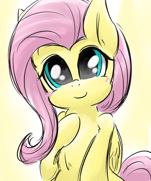 Size: 2500x3000 | Tagged: artist:gamijack, cute, derpibooru import, fluttershy, looking at you, safe, shyabetes, smiling, solo