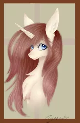 Size: 1339x2041 | Tagged: safe, artist:sofienriquez, derpibooru import, oc, unofficial characters only, pony, unicorn, bust, female, mare, portrait, solo