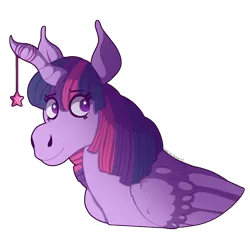 Size: 2048x2048 | Tagged: safe, artist:moonhowlerel, derpibooru import, twilight sparkle, twilight sparkle (alicorn), alicorn, pony, high res, hoers, horn accessory, simple background, smiling, solo, starry eyes, stars, transparent background, wingding eyes