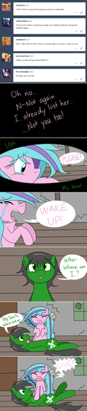 Size: 1280x6049 | Tagged: safe, artist:hummingway, derpibooru import, oc, oc:feather hummingway, oc:swirly shells, unofficial characters only, absurd resolution, ask-humming-way, dialogue, speech bubble, tumblr, tumblr comic