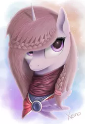 Size: 791x1151 | Tagged: safe, artist:the1xeno1, derpibooru import, oc, oc:astrum, alicorn, pony, bust, not celestia, portrait, solo