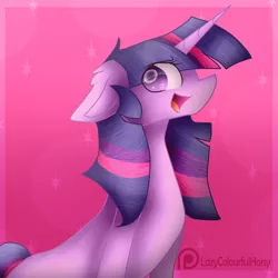 Size: 1024x1024 | Tagged: safe, artist:cottonponysfm, artist:tiz4905, artist:tizhonolulu, derpibooru import, twilight sparkle, pony, unicorn, bust, colored pupils, ear fluff, looking at you, patreon, patreon logo, pink, portrait, purple, solo, stars