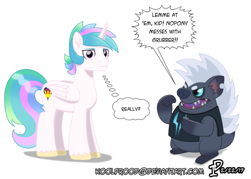 Size: 8400x6000 | Tagged: safe, artist:koolfrood, derpibooru import, grubber, oc, oc:ian denney, alicorn, pony, my little pony: the movie, absurd resolution, alicorn oc, movie, scooby doo, scrappy doo