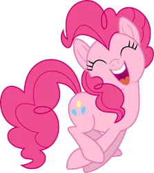 Size: 7000x7858 | Tagged: safe, artist:luckreza8, derpibooru import, pinkie pie, earth pony, pony, my little pony: the movie, .svg available, absurd resolution, cute, diapinkes, eyes closed, irrational exuberance, jumping, open mouth, simple background, smiling, solo, transparent background, vector