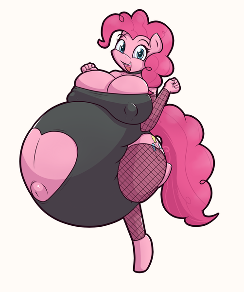 Size: 1533x1834 | Tagged: anthro, areola outline, artist:funble, belly, belly button, big belly, big breasts, breasts, busty pinkie pie, choker, cleavage, clothes, derpibooru import, evening gloves, female, fingerless gloves, fishnets, gloves, huge breasts, hyper, hyper pregnancy, impossibly large belly, leotard, long gloves, looking at you, navel cutout, nipple outline, nipples, nudity, outie belly button, pinkie pie, preggy pie, pregnant, questionable, solo, solo female, unguligrade anthro