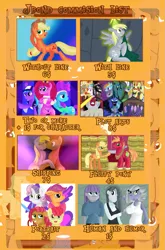 Size: 883x1335 | Tagged: safe, artist:jbond, deleted from derpibooru, derpibooru import, apple bloom, applejack, babs seed, big macintosh, derpy hooves, discord, doctor whooves, flam, flim, king sombra, limestone pie, lord tirek, marble pie, maud pie, nightmare moon, pacific glow, princess celestia, rainbow dash, scootaloo, starlight glimmer, sweetie belle, time turner, twilight sparkle, alicorn, changeling, draconequus, earth pony, pegasus, pony, unicorn, commission info, cutie mark crusaders, doctorderpy, flim flam brothers, kissing, male, prices, shipping, straight, wtf
