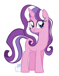 Size: 1024x1323 | Tagged: safe, artist:sugahfox, derpibooru import, oc, oc:beauty blender, unofficial characters only, pony, unicorn, female, magical lesbian spawn, mare, offspring, parent:rarity, parent:twilight sparkle, parents:rarilight, simple background, smiling, solo, transparent background