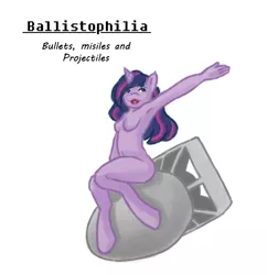 Size: 540x558 | Tagged: dead source, suggestive, artist:sehad, derpibooru import, twilight sparkle, anthro, unguligrade anthro, unicorn, big book of fetishes, armpits, atomic bomb, barbie doll anatomy, bomb, female, fetish, long hair, misspelling, nuclear weapon, pinup, riding a bomb, simple, solo, solo female, unicorn twilight, weapon