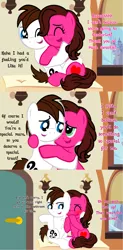 Size: 1526x3097 | Tagged: artist:aarondrawsarts, brainbloom, comic, comic:anniversary in canterlot, derpibooru import, excited, hug, oc, oc:brain teaser, oc:rose bloom, safe, train, unofficial characters only