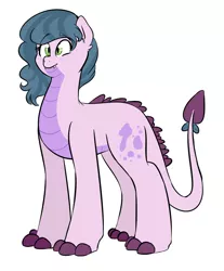 Size: 1024x1235 | Tagged: artist:soft-arthropod, derpibooru import, dracony, hybrid, interspecies offspring, next generation, oc, oc:cinnamon bun, offspring, parent:pinkie pie, parent:spike, parents:pinkiespike, safe, simple background, solo, unofficial characters only