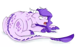 Size: 3105x1925 | Tagged: artist:soft-arthropod, derpibooru import, dracony, female, hybrid, interspecies offspring, kilalaverse, oc, oc:crystal clarity, offspring, parent:rarity, parent:spike, parents:sparity, pregnant, safe, simple background, solo, unofficial characters only, white background
