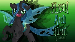 Size: 1920x1080 | Tagged: safe, artist:multiponi, derpibooru import, queen chrysalis, changeling, changeling queen, cover art, female, solo