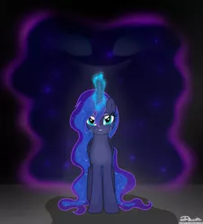 Size: 2223x2464 | Tagged: artist:dianlie, derpibooru import, do princesses dream of magic sheep, glowing horn, magic, princess luna, safe, tantabus