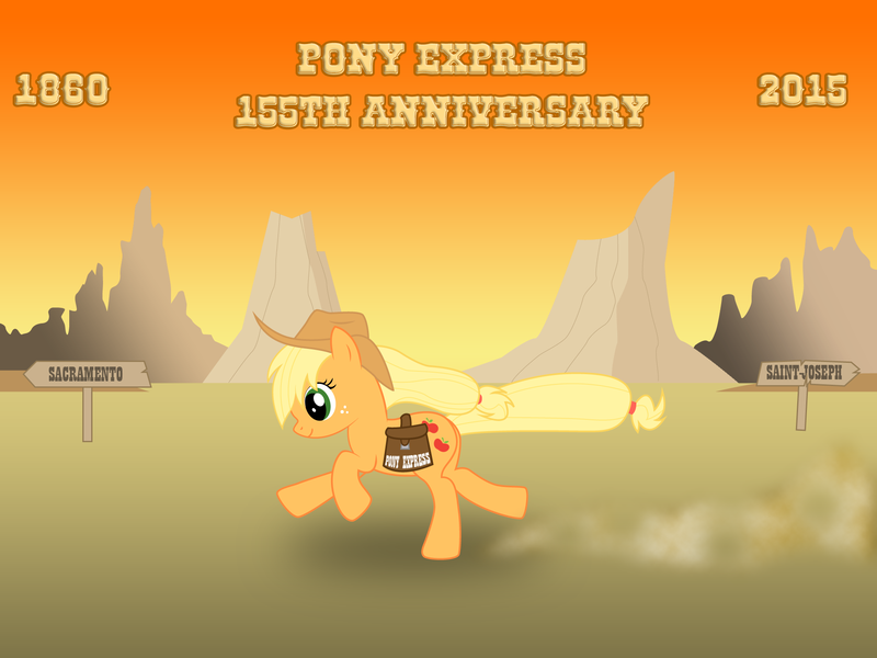 Size: 2000x1500 | Tagged: anniversary, applejack, artist:zefrenchm, derpibooru import, desert, pony express, saddle bag, safe, solo