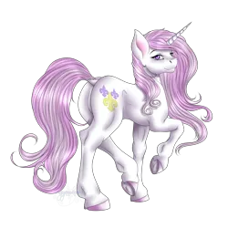 Size: 1800x1800 | Tagged: safe, artist:crazyaniknowit, derpibooru import, fleur-de-lis, pony, unicorn, featureless crotch, lidded eyes, looking back, plot, simple background, solo, transparent background, unshorn fetlocks