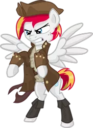 Size: 1024x1410 | Tagged: safe, artist:helmie-art, derpibooru import, oc, oc:white wing, unofficial characters only, pegasus, pony, male, pirate, rearing, serious, serious face, simple background, solo, spread wings, stallion, transparent background