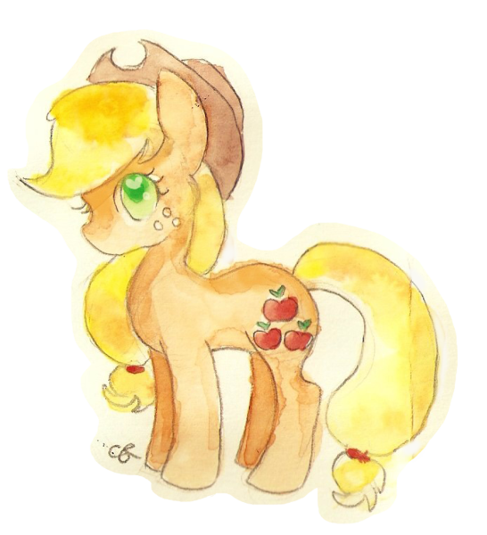 Size: 693x762 | Tagged: applejack, artist:chiuuchiuu, derpibooru import, safe, simple background, solo, traditional art, transparent background