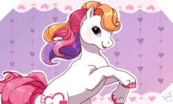 Size: 540x324 | Tagged: artist:conphettey, cute, derpibooru import, g2, horses doing horse things, light heart, lightheartbetes, rearing, safe, solo