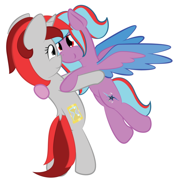 Size: 3000x3195 | Tagged: safe, artist:phinpie, derpibooru import, oc, oc:star beats, oc:zenatura, unofficial characters only, pegasus, pony, unicorn, cutie mark, dancing, female, mare, simple background, transparent background, vector