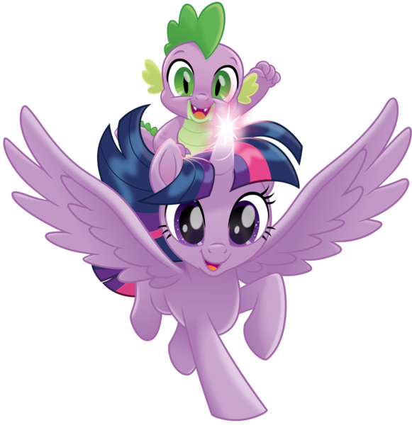 Size: 3000x3100 | Tagged: safe, artist:cheezedoodle96, derpibooru import, spike, twilight sparkle, twilight sparkle (alicorn), alicorn, dragon, pony, my little pony: the movie, .svg available, dragons riding ponies, duo, female, flying, male, mare, riding, simple background, svg, transparent background, vector, windswept mane