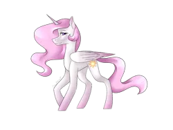 Size: 1024x768 | Tagged: safe, artist:drawitwriteit, derpibooru import, princess celestia, pony, female, mare, pink-mane celestia, simple background, solo, transparent background