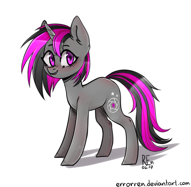 Size: 2329x2279 | Tagged: safe, artist:errorren, derpibooru import, oc, oc:midnight aperture, unofficial characters only, pony, unicorn, female, mare, simple background, solo, white background