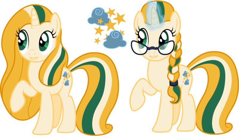 Size: 1247x726 | Tagged: safe, artist:cloudyglow, derpibooru import, oc, oc:cloudy glow, unofficial characters only, pony, unicorn, alternate hairstyle, female, glasses, glowing horn, mare, raised hoof, reference sheet, simple background, transparent background