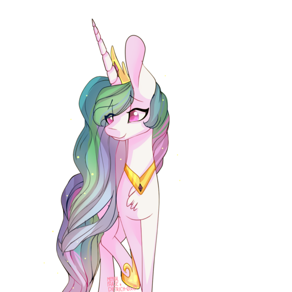 Size: 1000x1000 | Tagged: safe, artist:mentalphase, artist:xxmissteaxx, derpibooru import, princess celestia, alicorn, pony, big ears, collaboration, female, mare, simple background, solo, transparent background