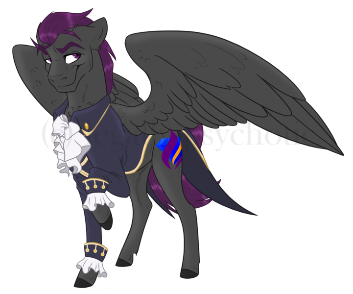 Size: 1938x1612 | Tagged: safe, artist:legally-psychotic, derpibooru import, oc, oc:devious duke, unofficial characters only, pegasus, pony, clothes, male, raised hoof, simple background, solo, stallion, transparent background